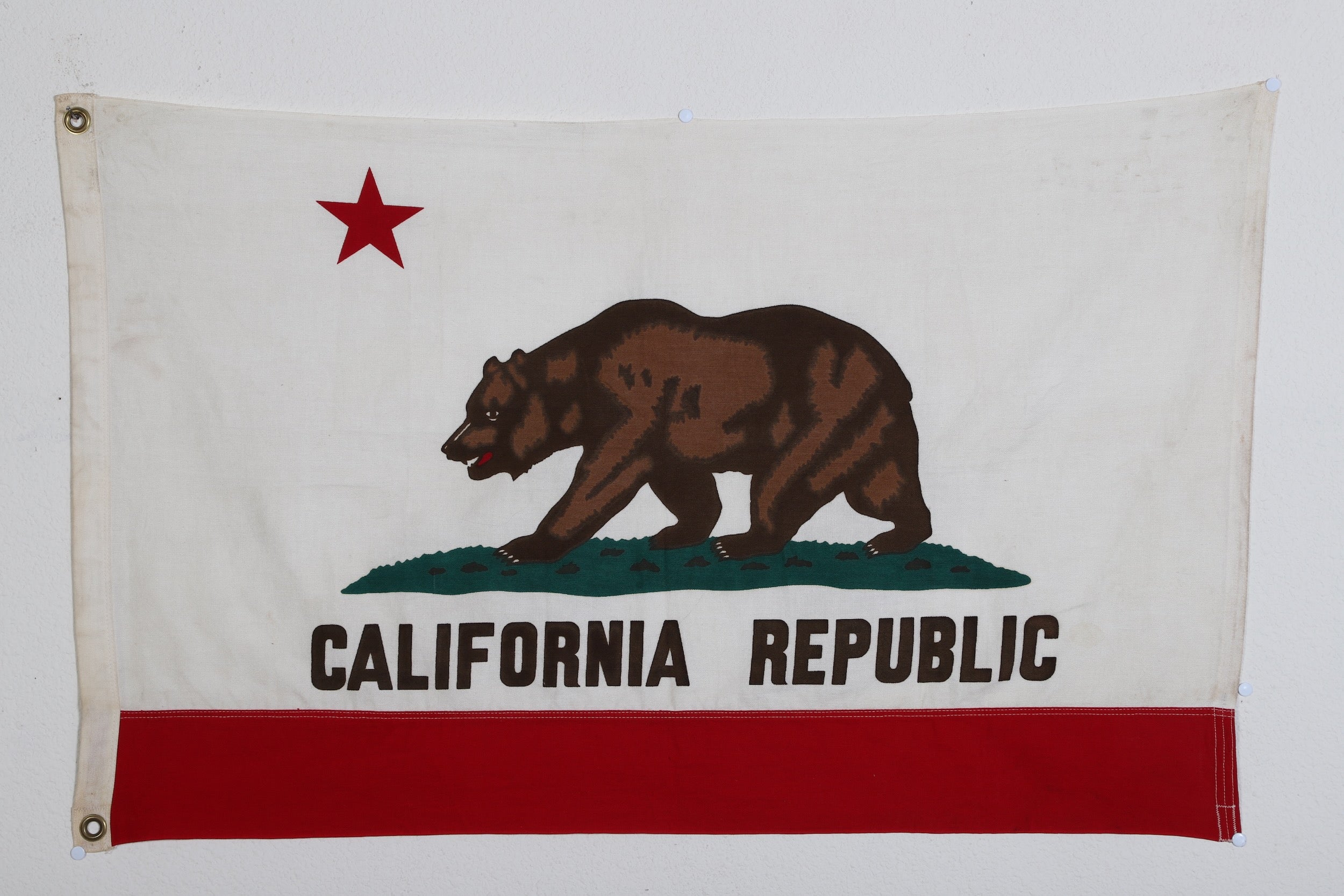 California Cotton Flag 1960s - 1970s 2ft x 3ft