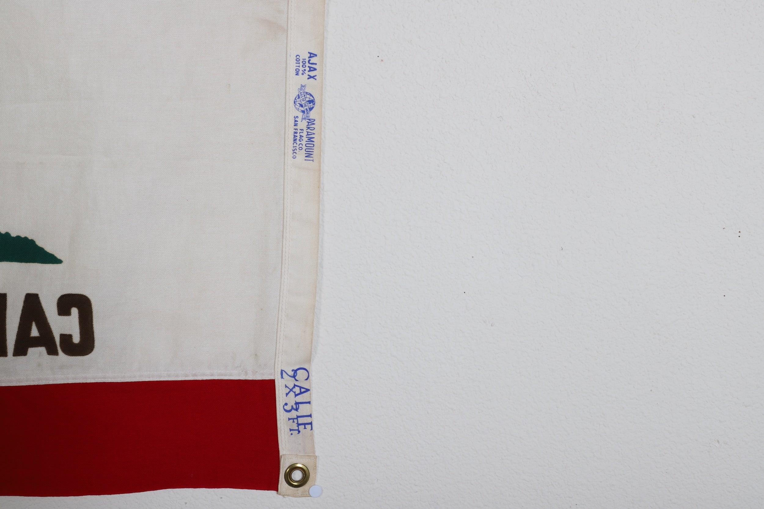 California Cotton Flag 1960s - 1970s 2ft x 3ft