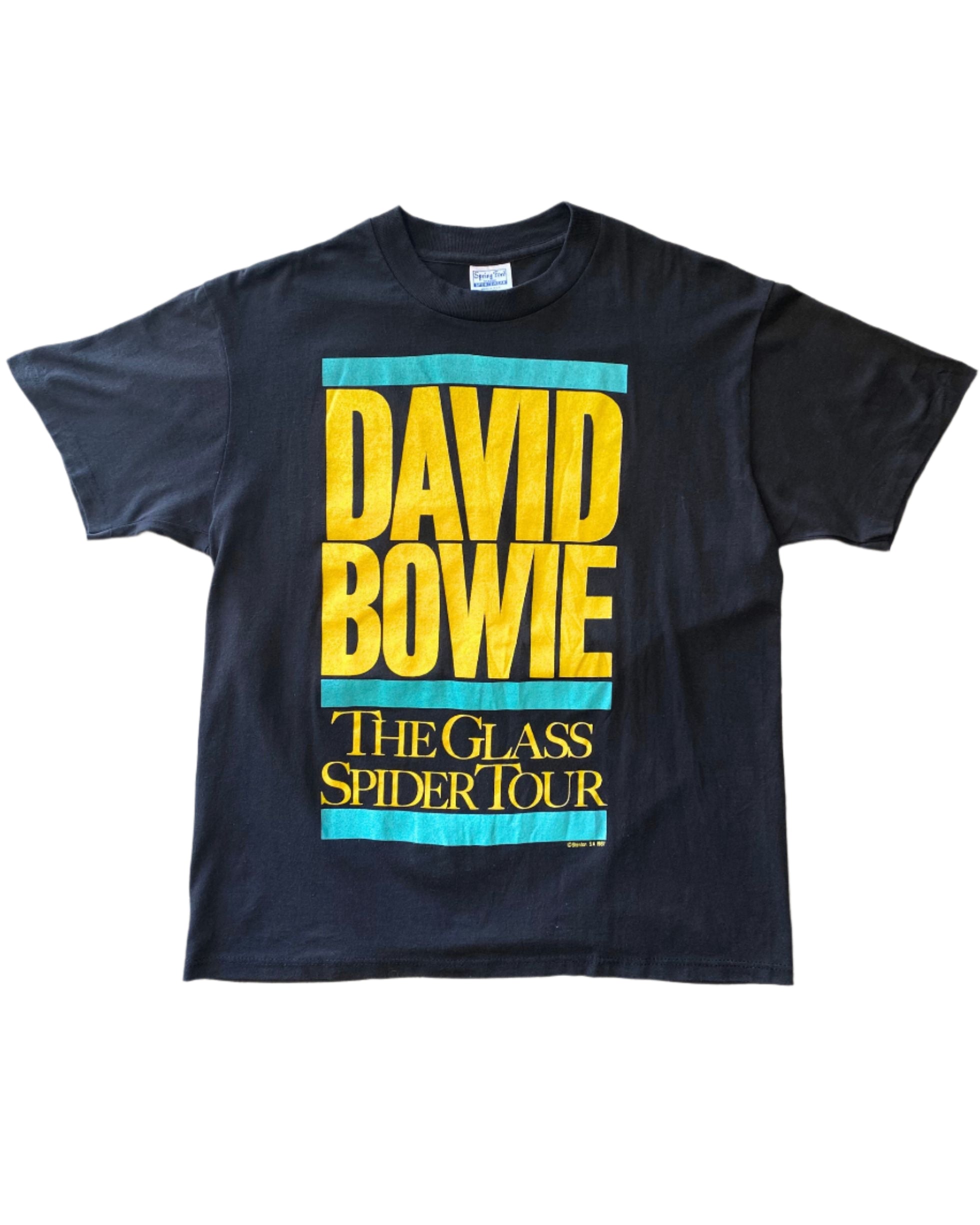 【ファッション通販】 Glass Original 1987 Bowie David Spider Large – T-Shirt Tour ミュージシャン