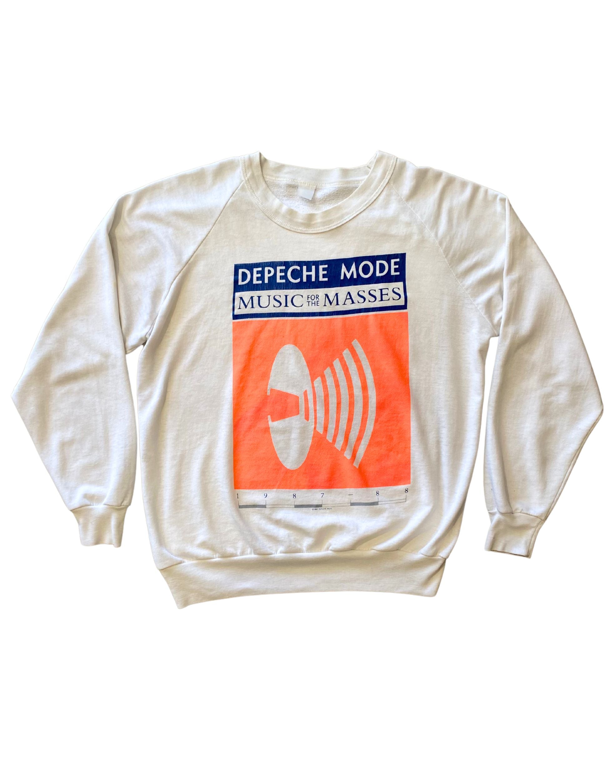 Depeche Mode Music for the Masses Sweatshirt LARGE White Neon USA
