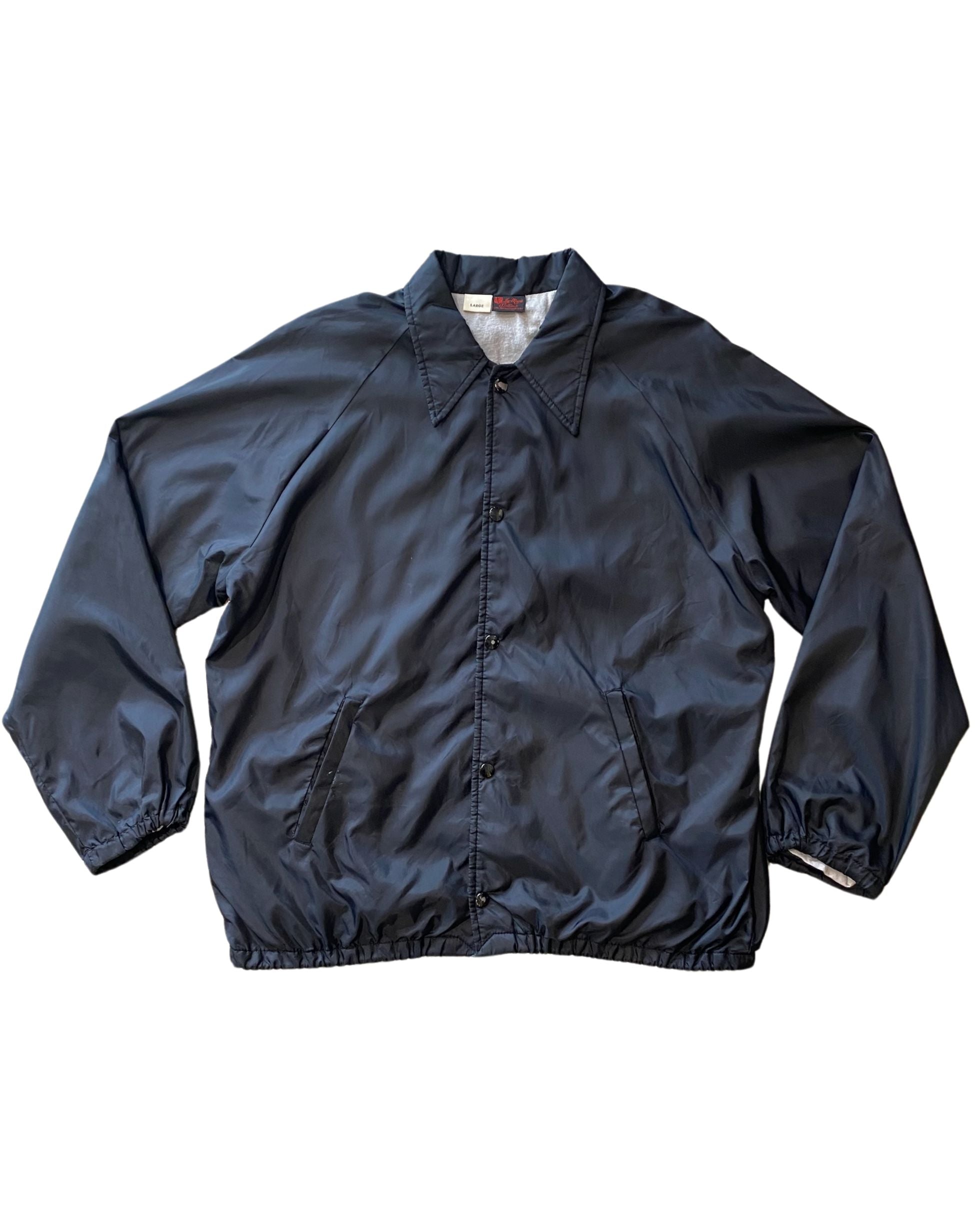 Authentic 1970s Jefferson Starship Crew Jacket, Black Nylon