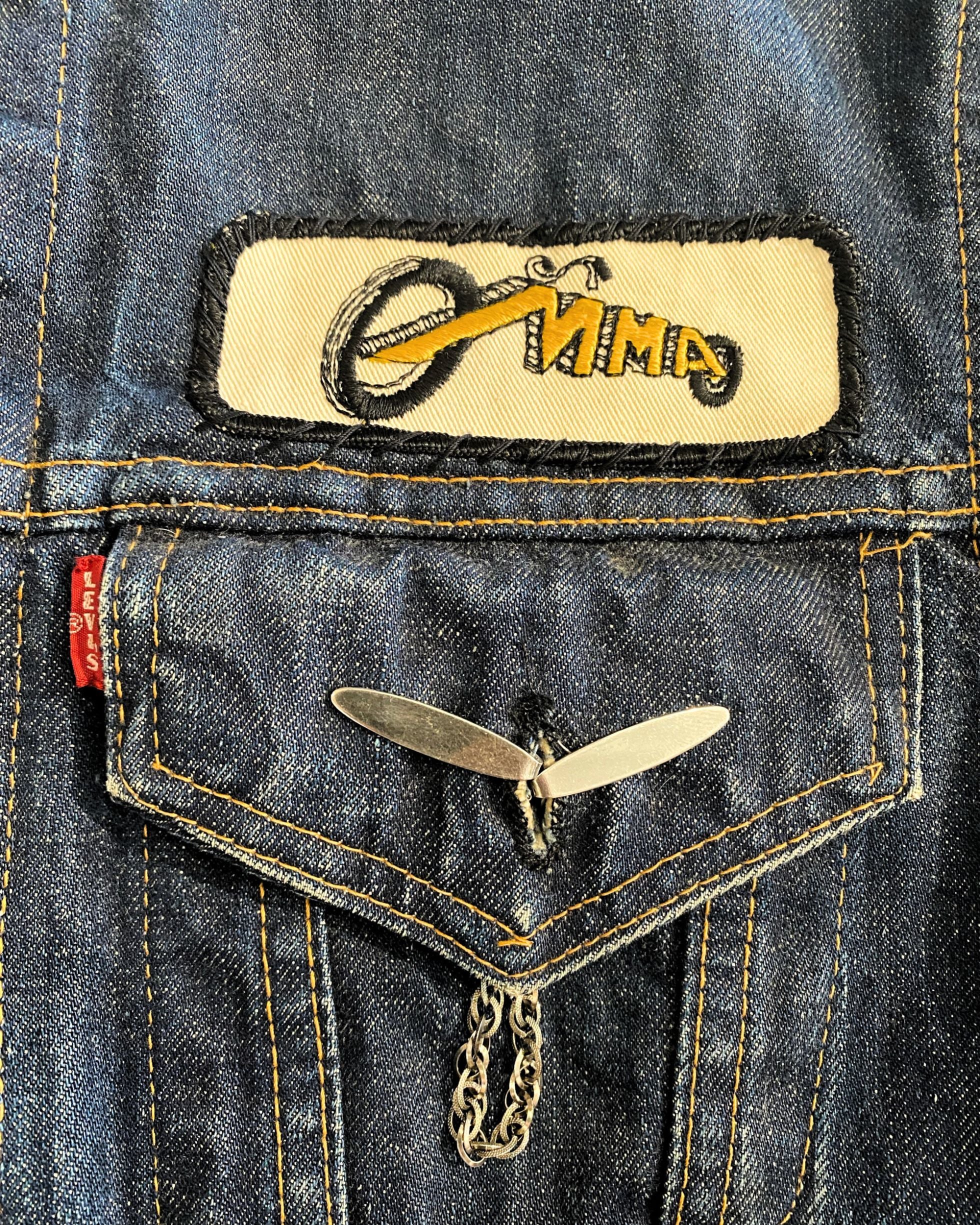 Vintage 1960s Levi's Big E Denim Jacket – Harley Davidson Patches – Women’s Large – USA Made