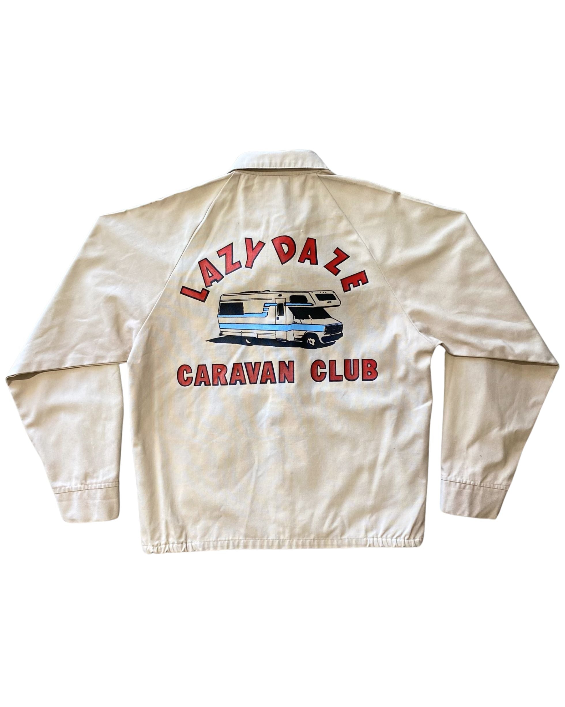LAZY DAZE Caravan Club Tan Canvas Jacket 1970s - Small