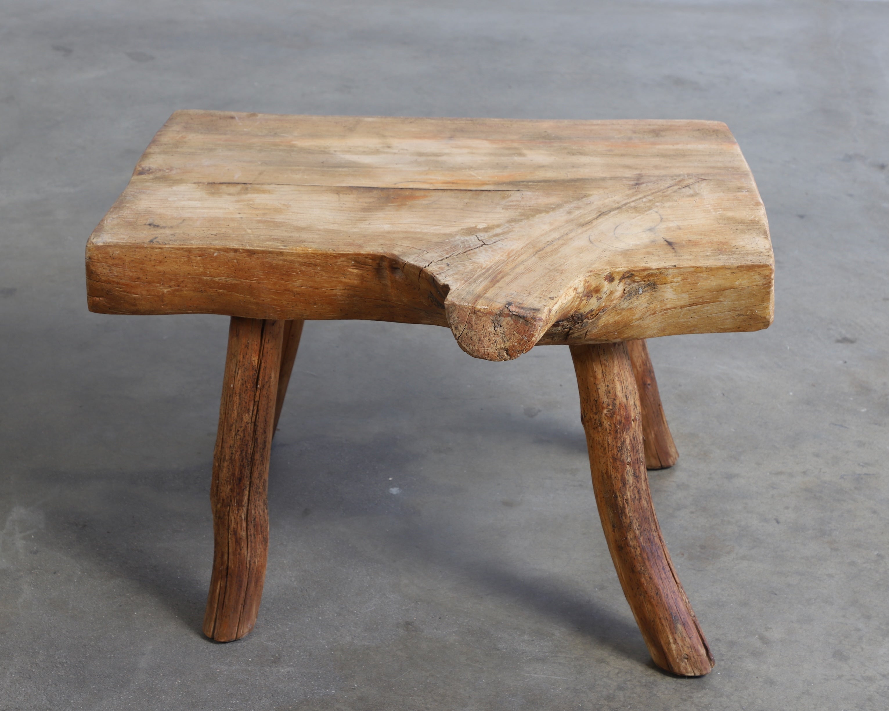 Rustic Wood Chair and Table Set (1960s, Mexico)