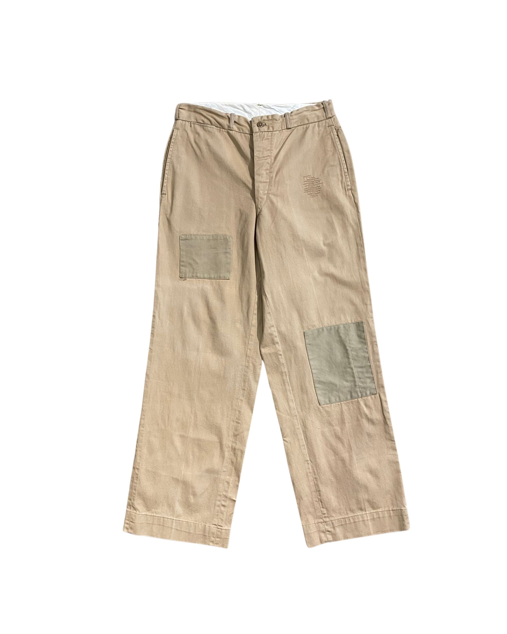 Vintage Patched Khaki Work Pants – 28W x 29L – 1970s USA