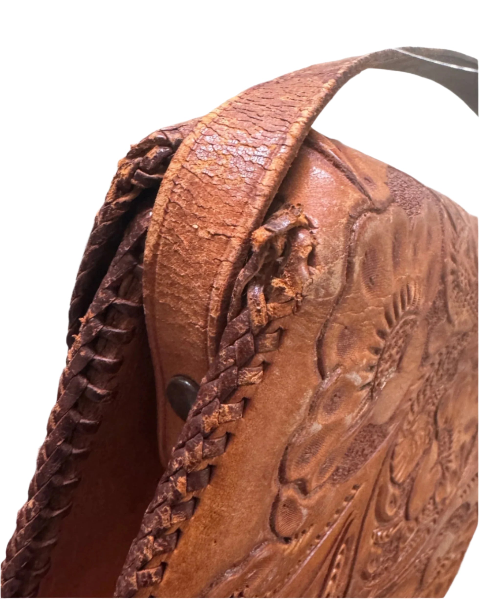 Tooled Leather Western Purse As is detail 1