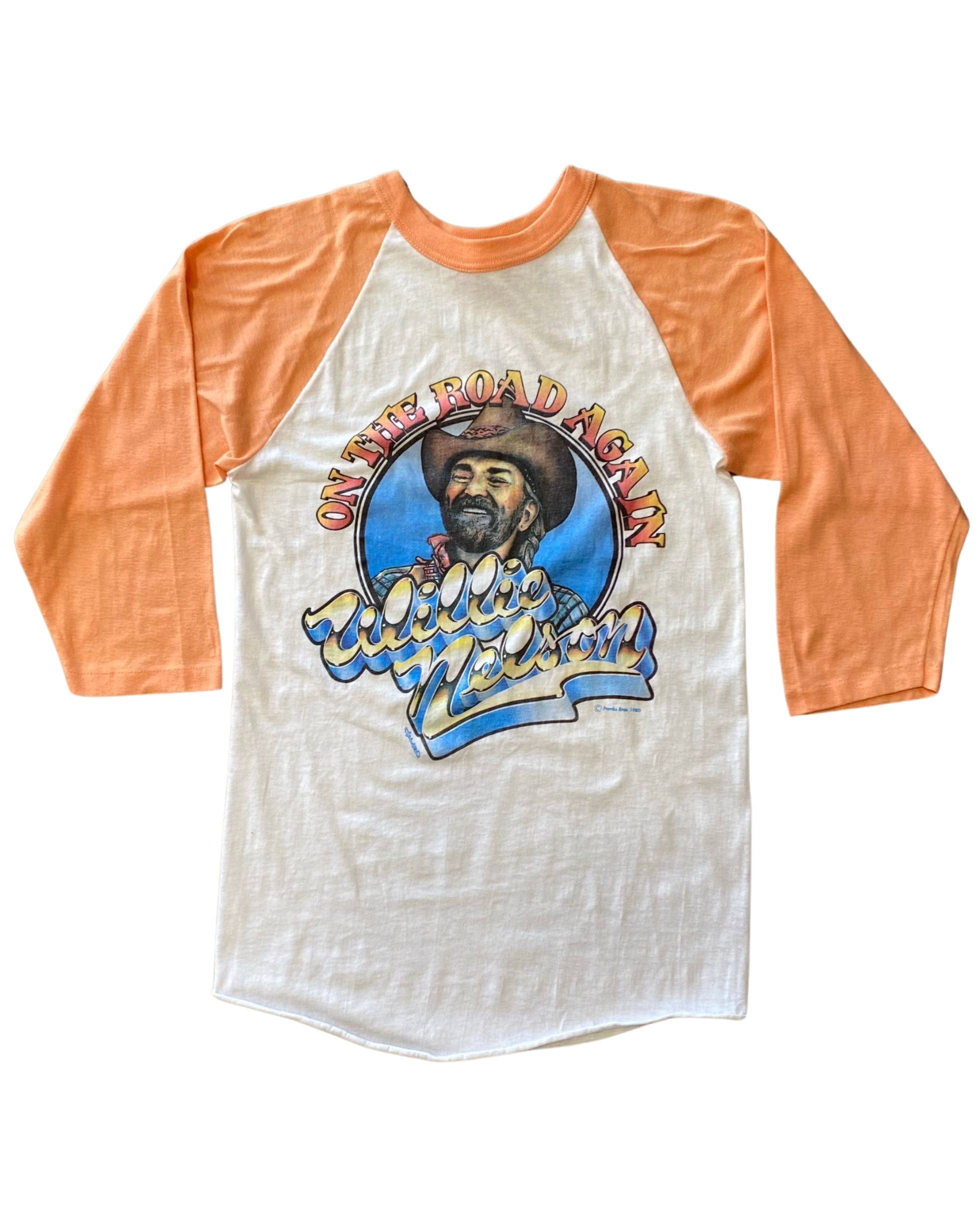 Vintage 1980 Willie Nelson “On the Road Again” Raglan Tour T-Shirt – Medium - USA