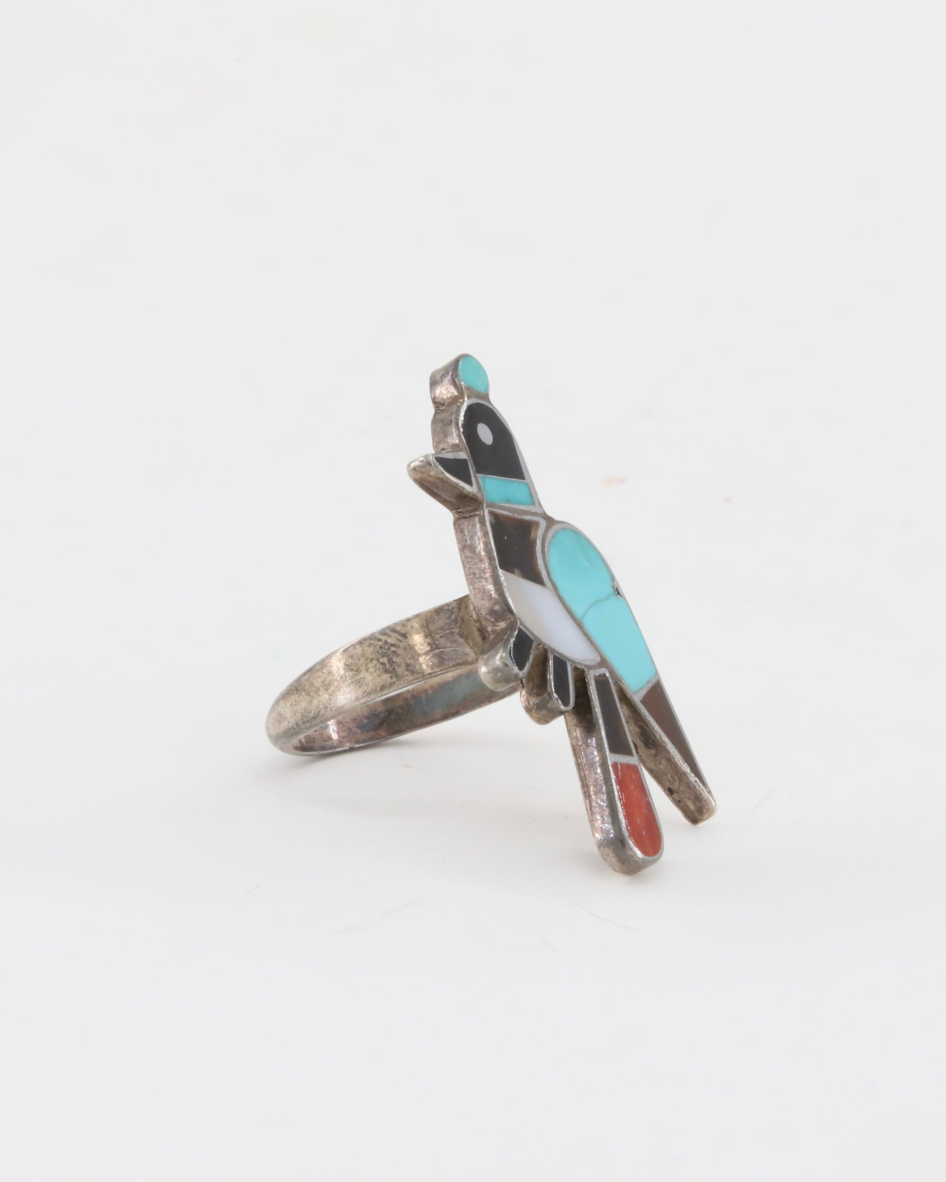 Zuni Inlaid Bird Ring sz 6.5
