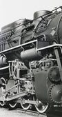 The middle view of the 1940s Nickel Plate Road Locomotive Train Engine #757 Black and White Photograph.