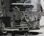 The zoomed in bottom right corner showing the date and numbering of the 1940s Nickel Plate Road Locomotive Train Engine #757 Black and White Photograph.