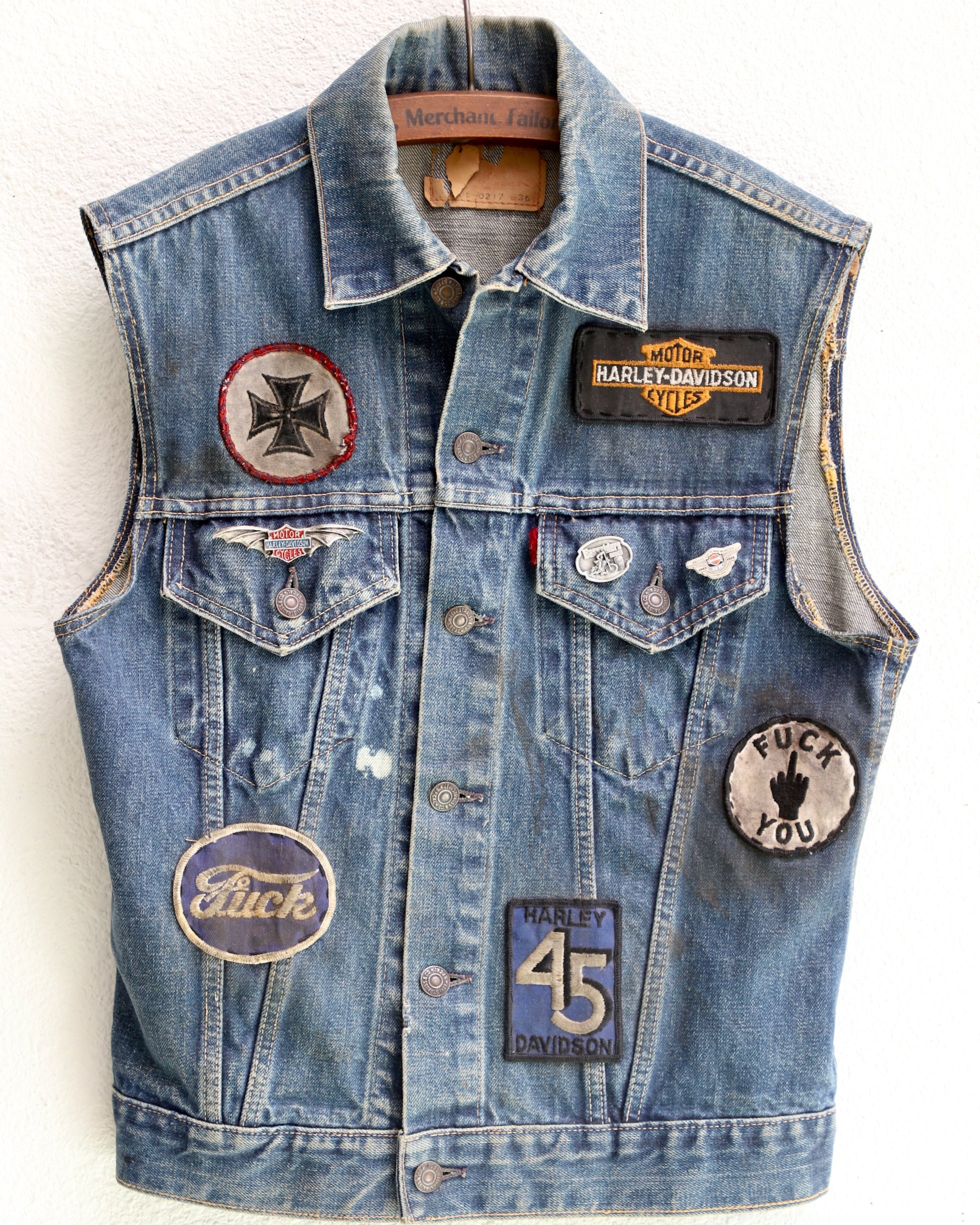 1960s LEVI'S Big E Biker Vest With Original Patches USA