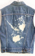 1960s LEVI'S Big E Biker Vest With Original Patches USA
Back showing bleach Stain.