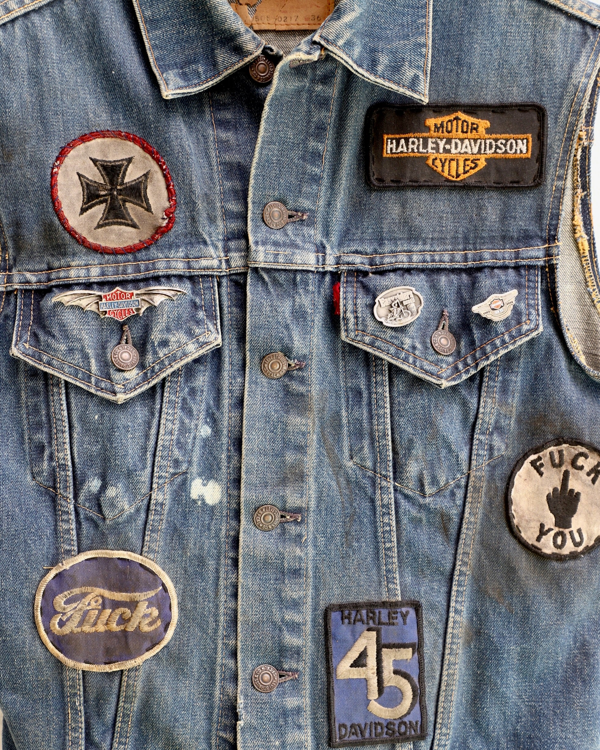 1960s LEVI'S Big E Biker Vest With Original Patches USA