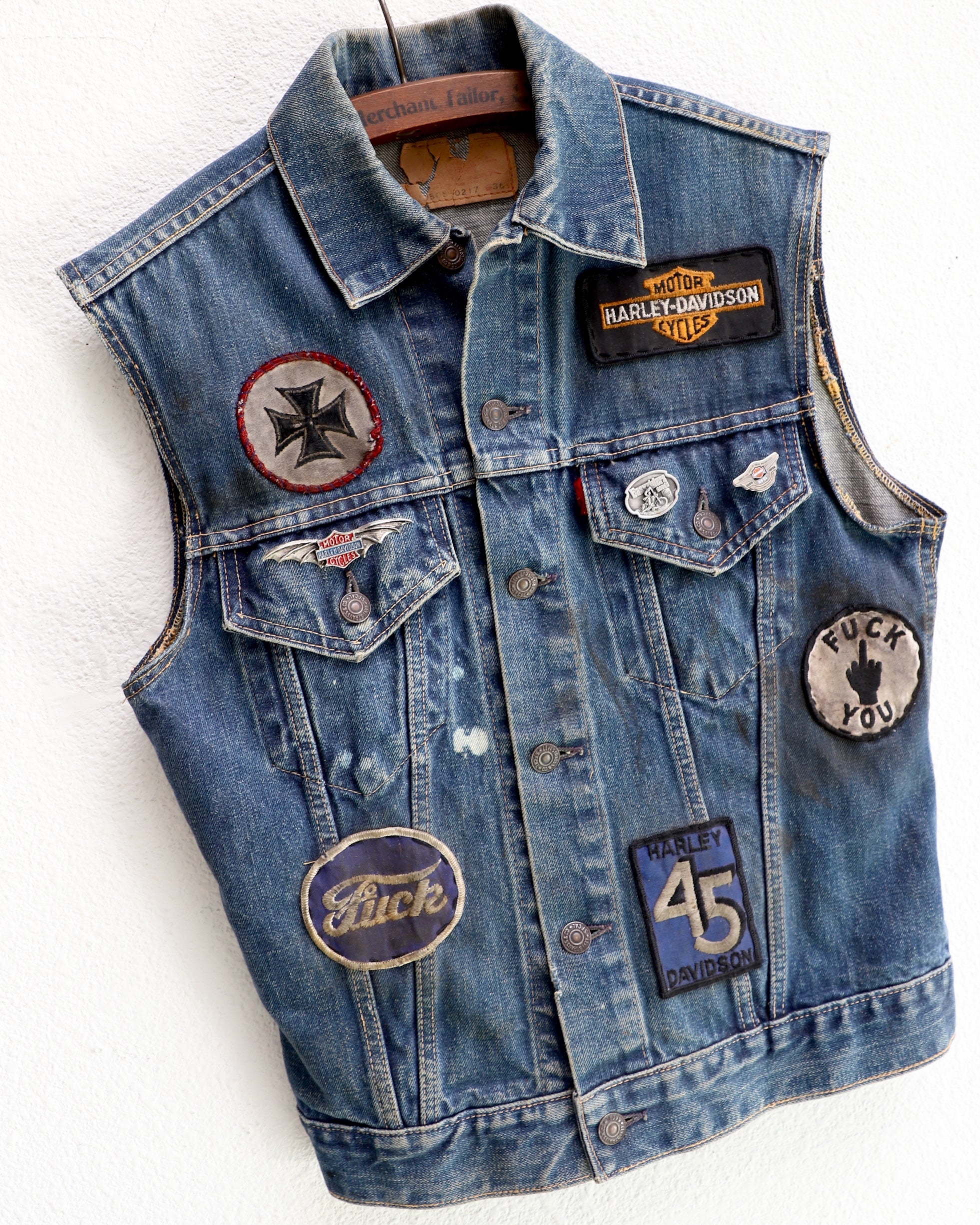 1960s LEVI'S Big E Biker Vest With Original Patches USA