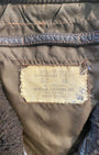 Tag detail of Imperial Fashions G-1 leather jacket, size 44.