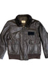 Front view of 1974 USN leather flight jacket.

