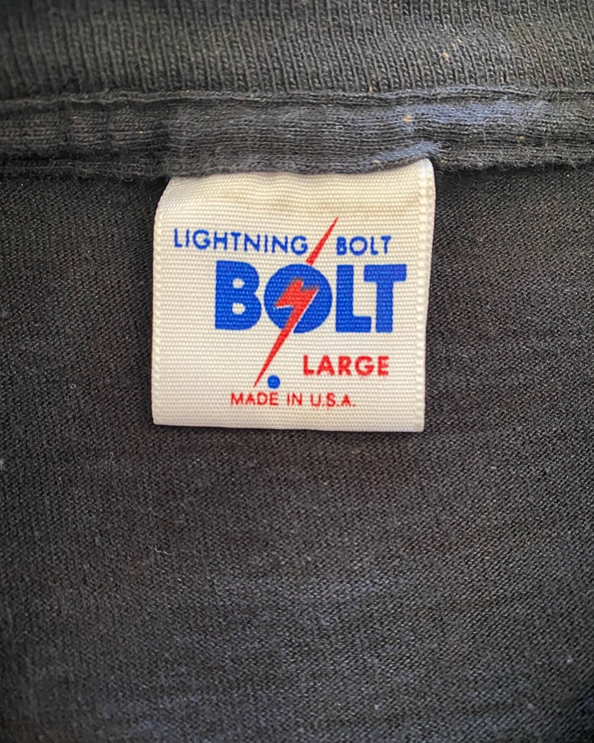 Lighting Bolt T-Shirt - Black, Orange, Red 1990s USA - Large