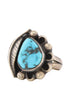 Turquoise Sterling Flower with Leaf Ring.