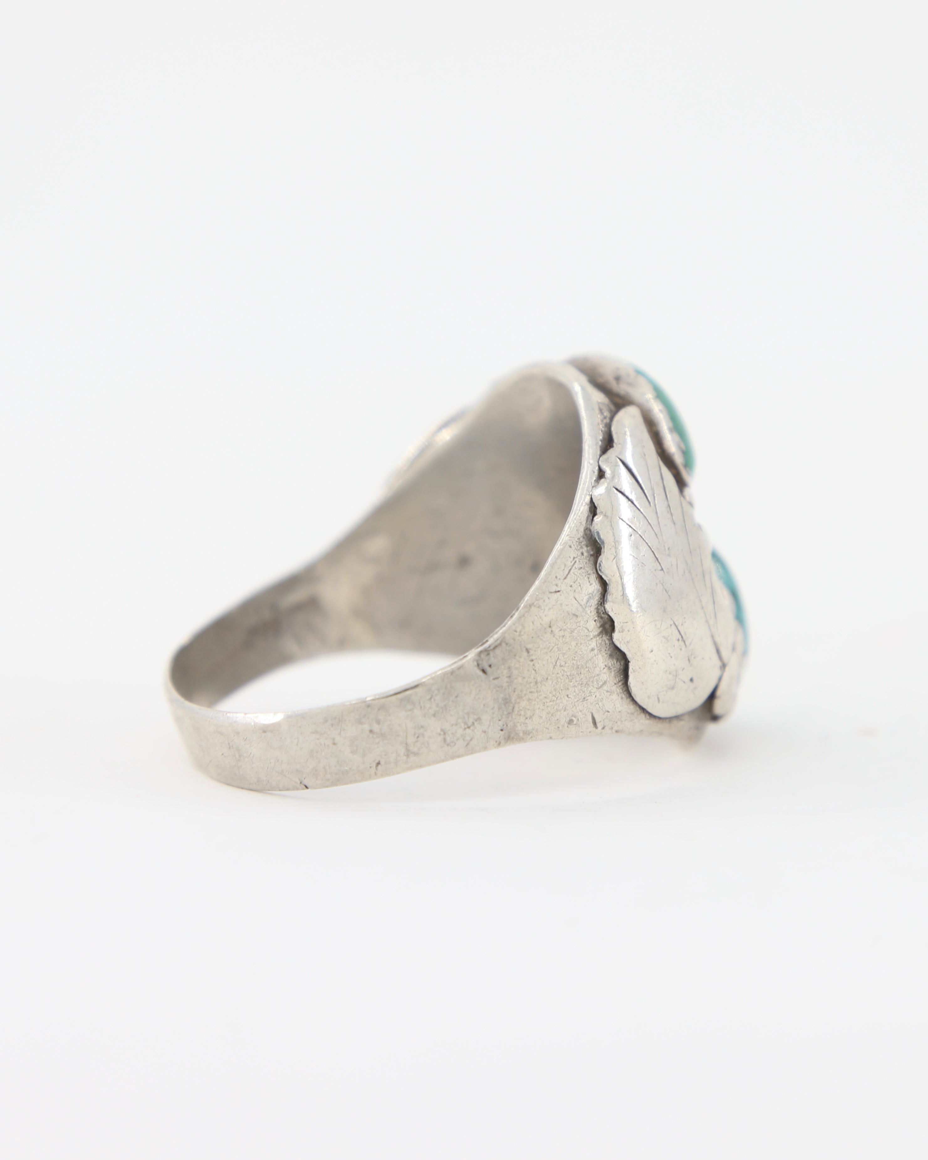 Vintage Sterling Silver Turquoise Ring (Size 12)