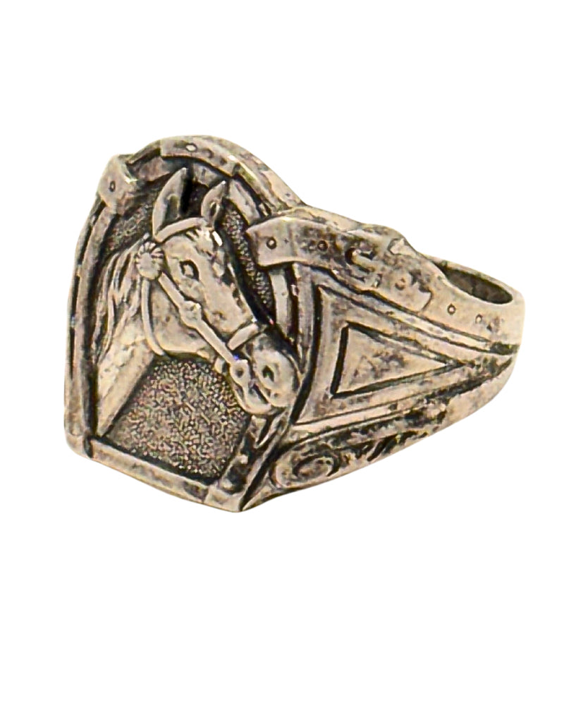 Horse Head Ring Sterling sz 11.5