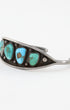 Five Nugget Turquoise Sterling Silver Cuff Bracelet.