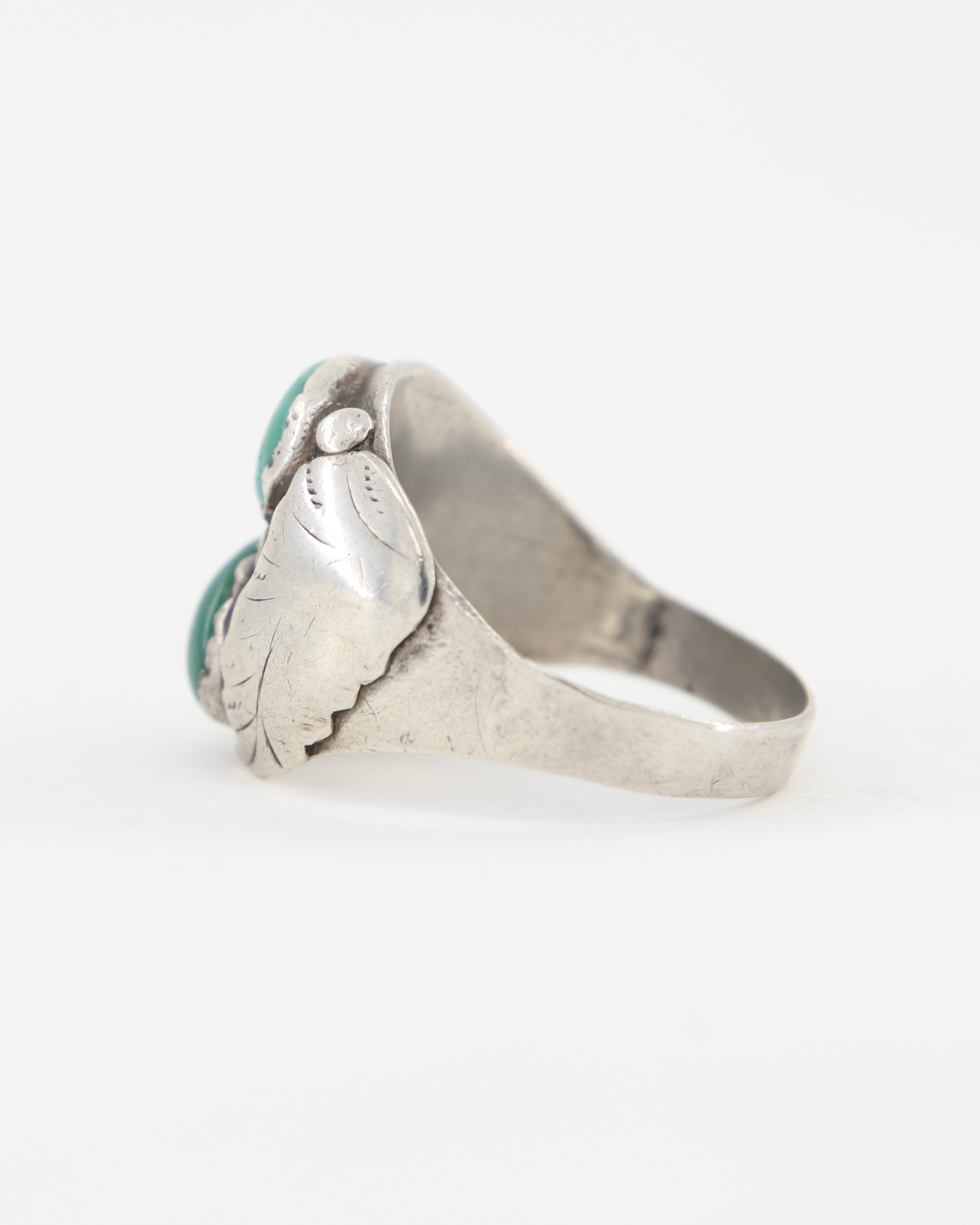 Vintage Sterling Silver Turquoise Ring (Size 12)