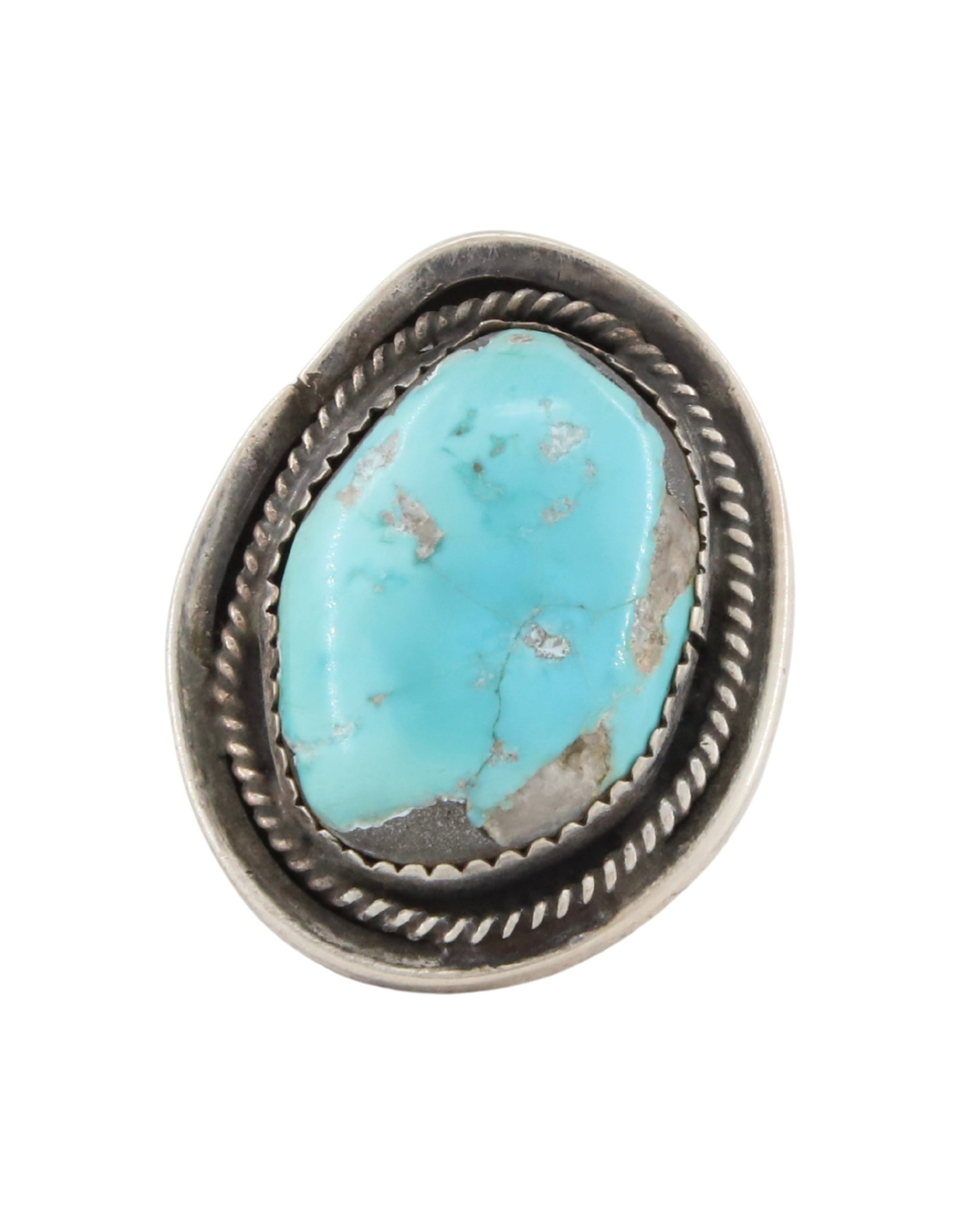 Oval Turquoise + Sterling Silver Vintage Ring