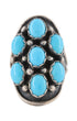Turquoise Cluster and Sterling Vintage Ring.