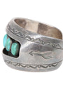 6 Turquoise Stones Sterling Navajo Cuff Bracelet 4