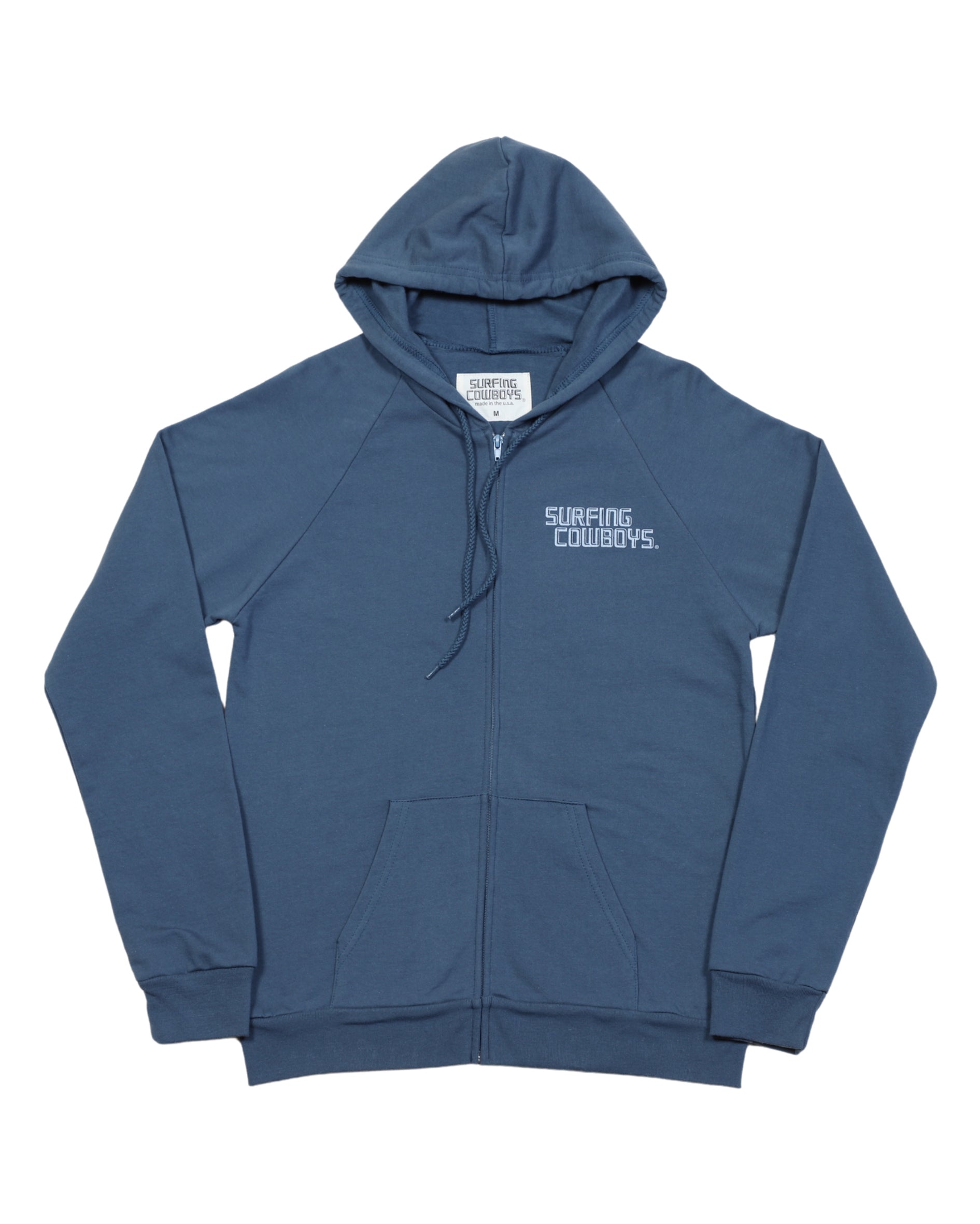 Zip Logo Hoodie - Slate Blue