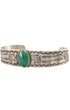 Vintage Fred Harvey Era Malachite and Silver Cuff Bracelet.