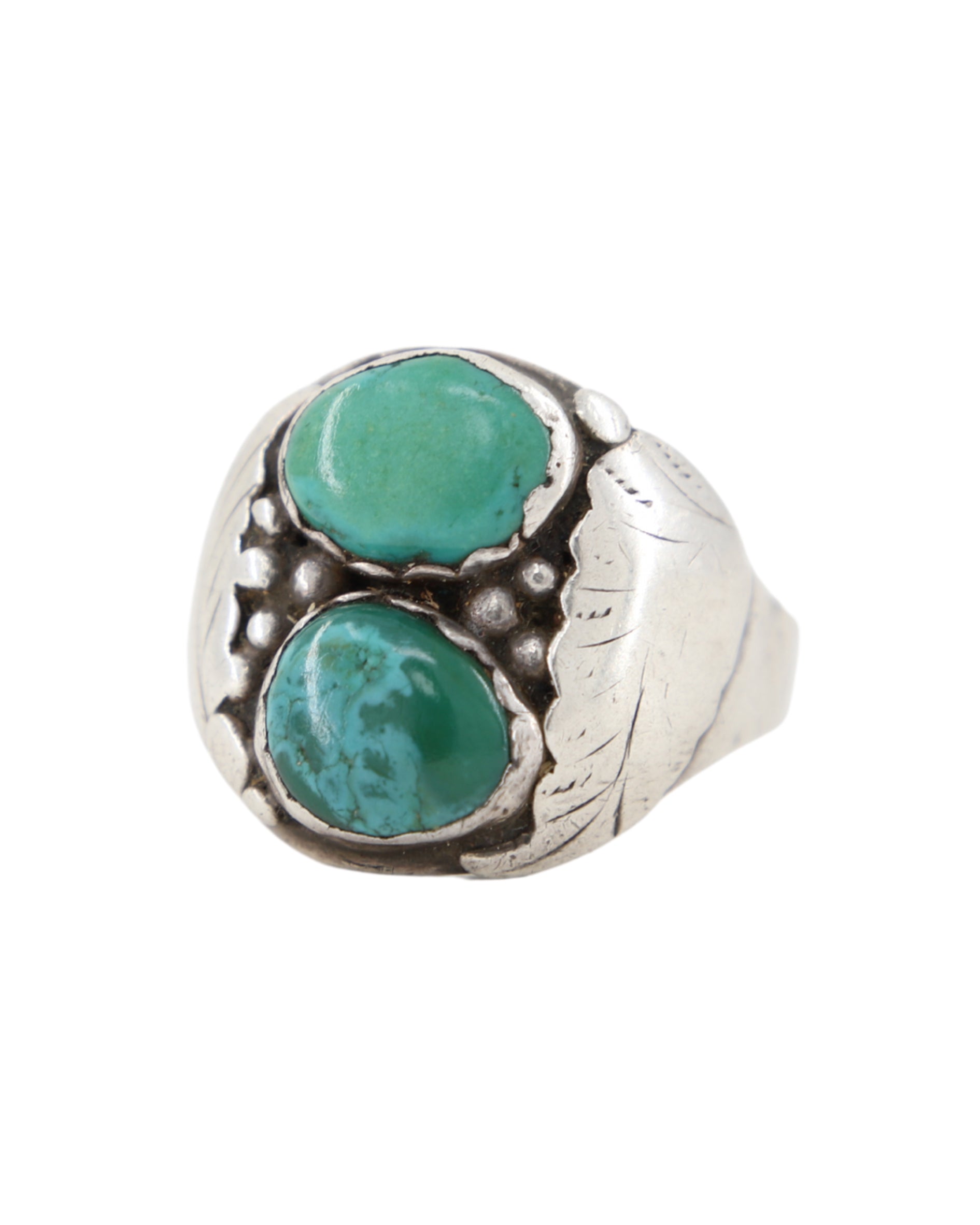 Vintage Sterling Silver Turquoise Ring (Size 12)