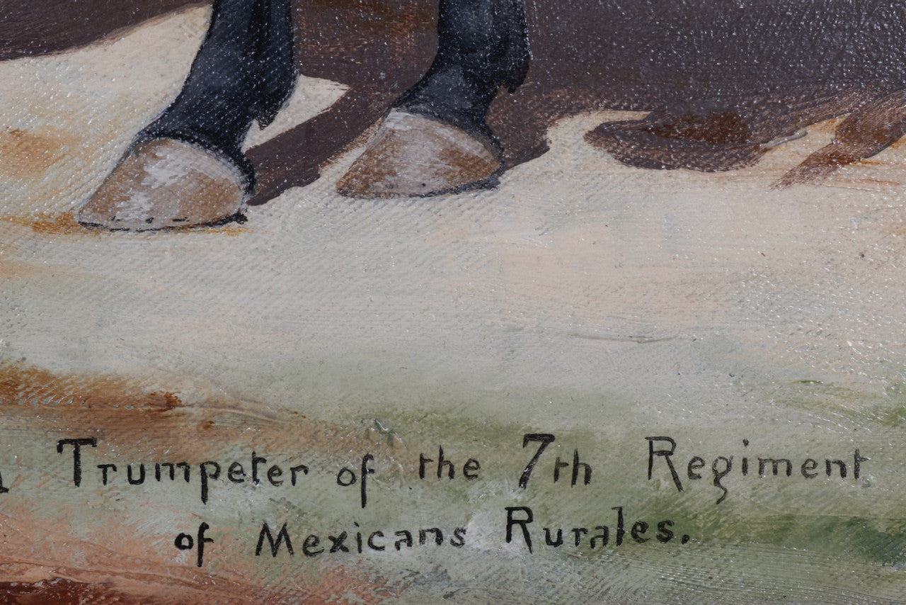 A Trumpeter of the 7th Regiment of Mexican Rurales c. 1850s Painting by Lt. D. Carrall Title View