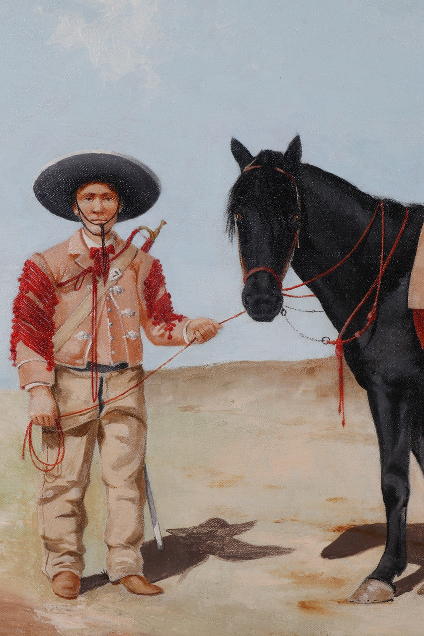 A Trumpeter of the 7th Regiment of Mexican Rurales c. 1850s Painting by Lt. D. Carrall Close Up View 3