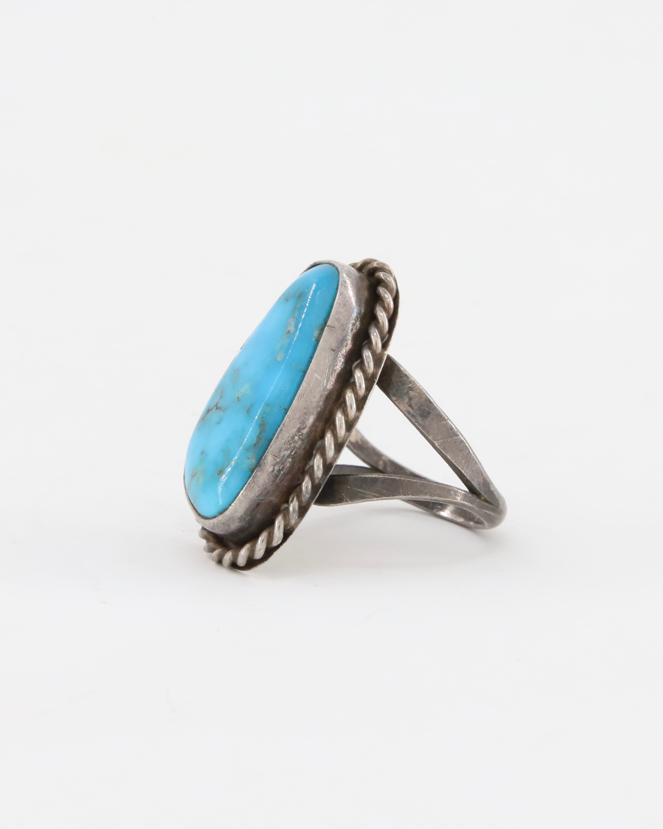 Turquoise + Sterling Silver Ring sz 6.5