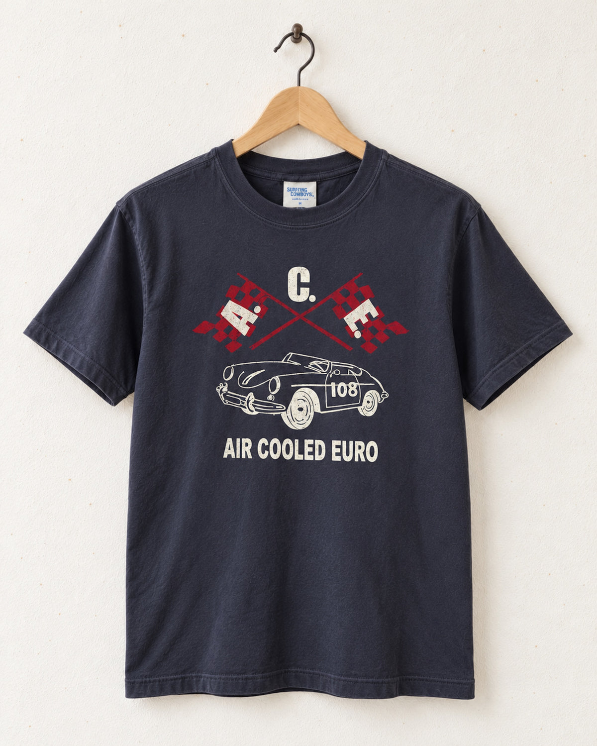 ACE Air Cooled Euro Car T-Shirt Front - Charcoal Color.