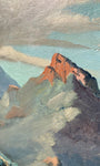 The upclose view of one of the mountain peaks on the Alabama Hills (Lone Pine CA) Plein Air Painting from 1952.