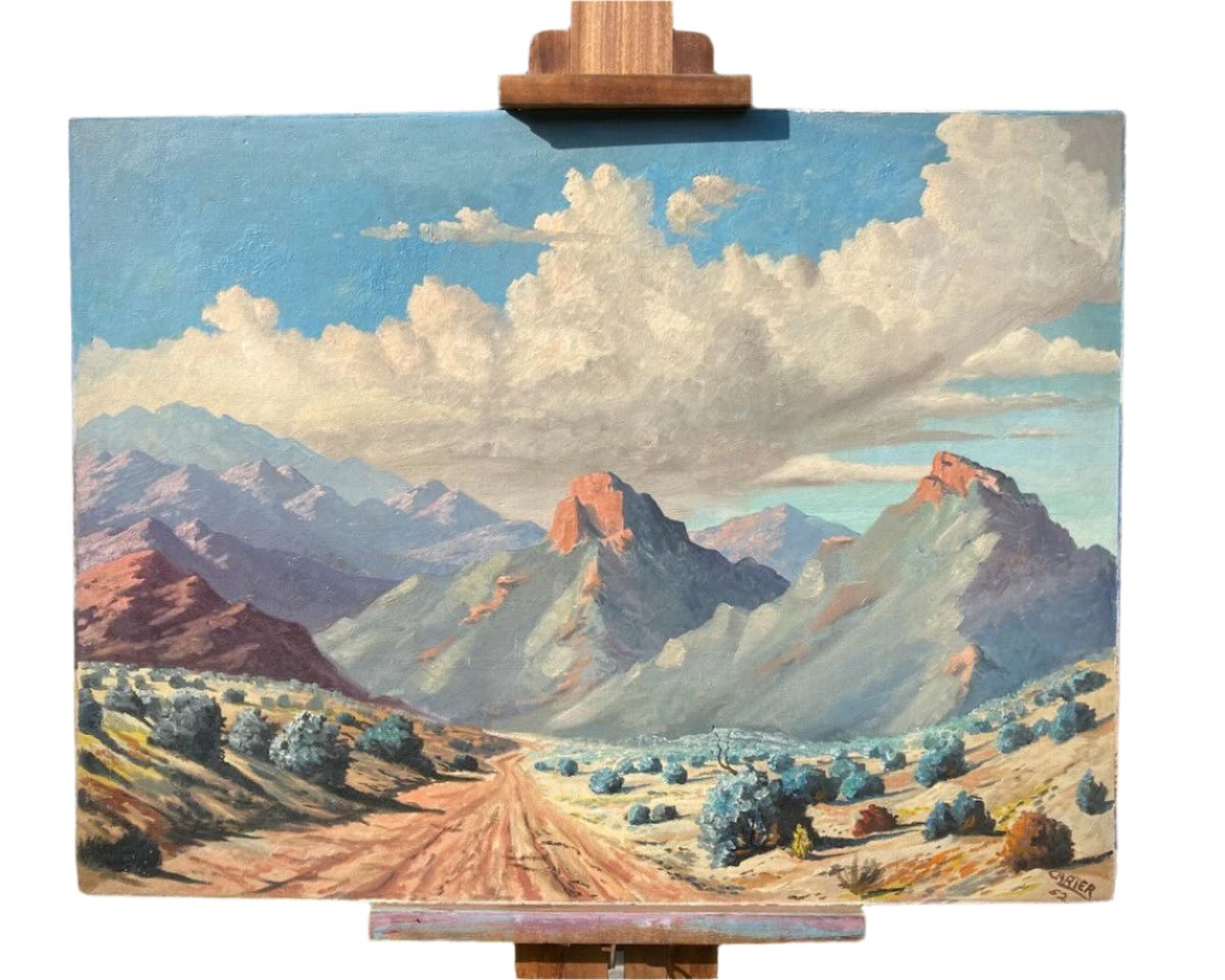 The full view of the Alabama Hills (Lone Pine CA) Plein Air Painting from 1952.