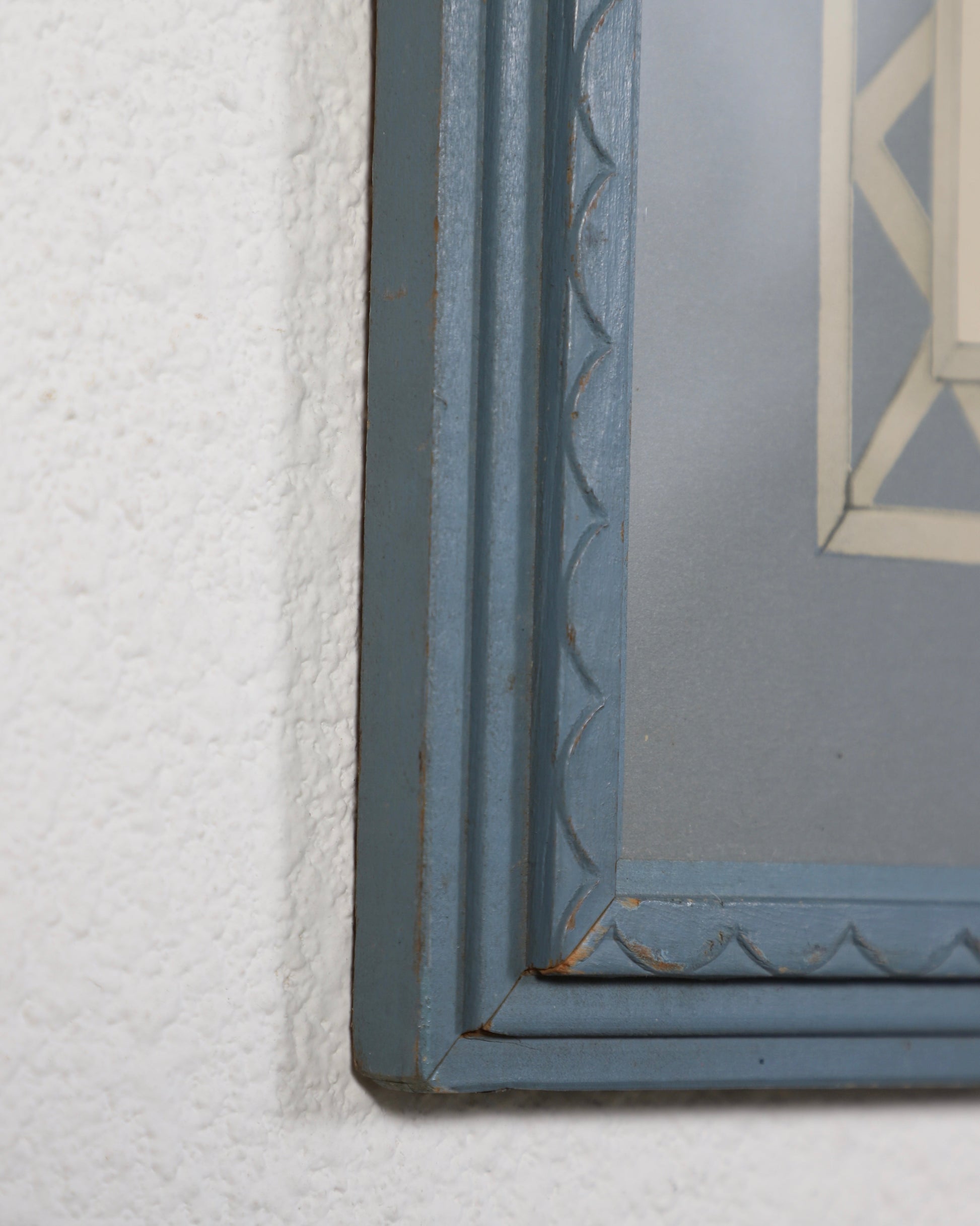 Alfred Terone Airbrush Painting on Paper Woman with Burro 1940s Vintage Bottom Left Frame 2