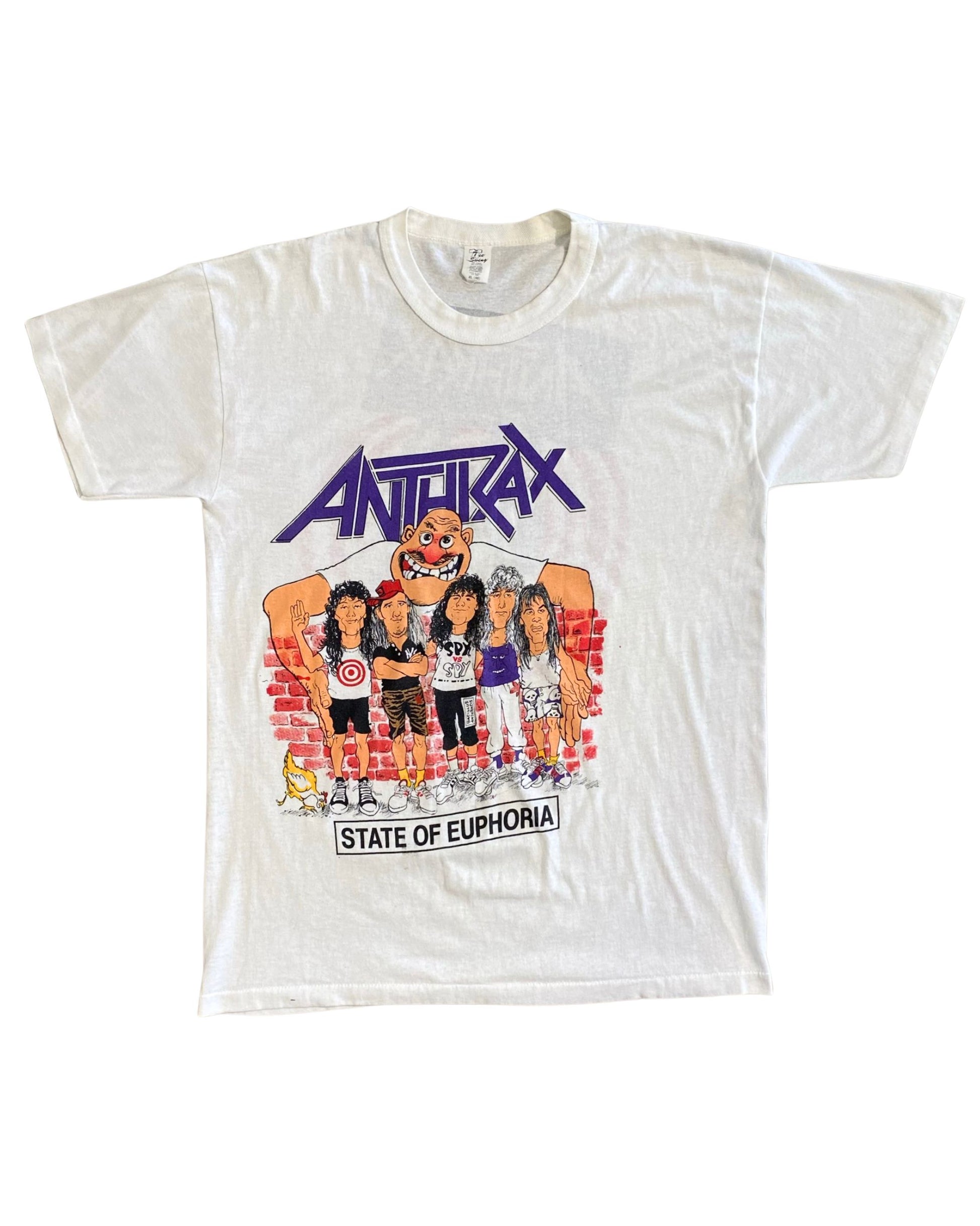 Anthrax State of Euphoria T-Shirt 1988 White Multi color XL USA