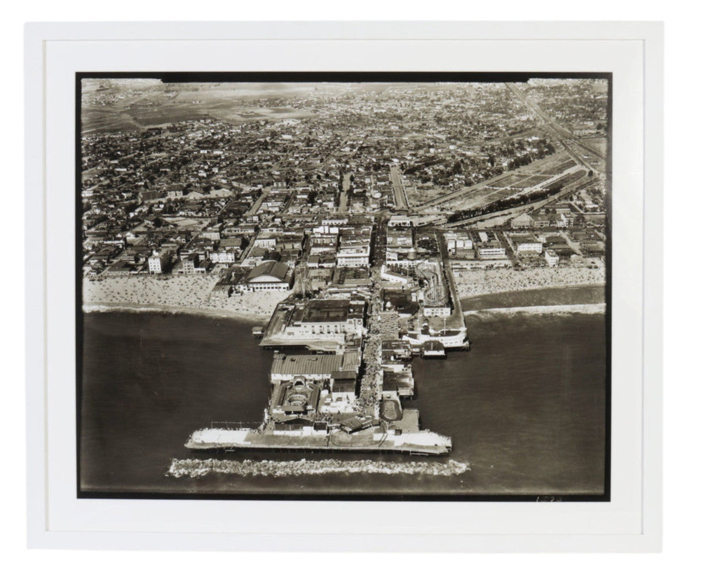 Archival Aerial Venice Pier 1930s Photo Framed