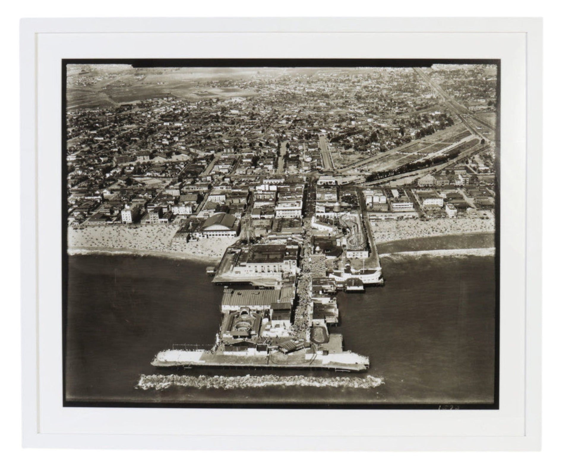 Archival Aerial Venice Pier 1930s Photo Framed