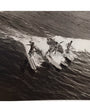 The full view of the Archival Surf Photo Four Wave Riders on Wood Boards Manhattan Beach c. 1930s.