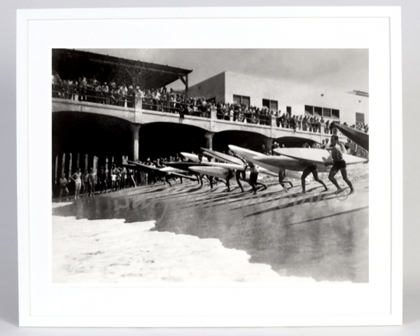 Hermosa Beach Pier Paddleboard Race, 1930s – Archival Print
