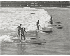 The full view of the Archival Surf Photo Long Beach Lifeguard Competition Race Long Beach 1930s.