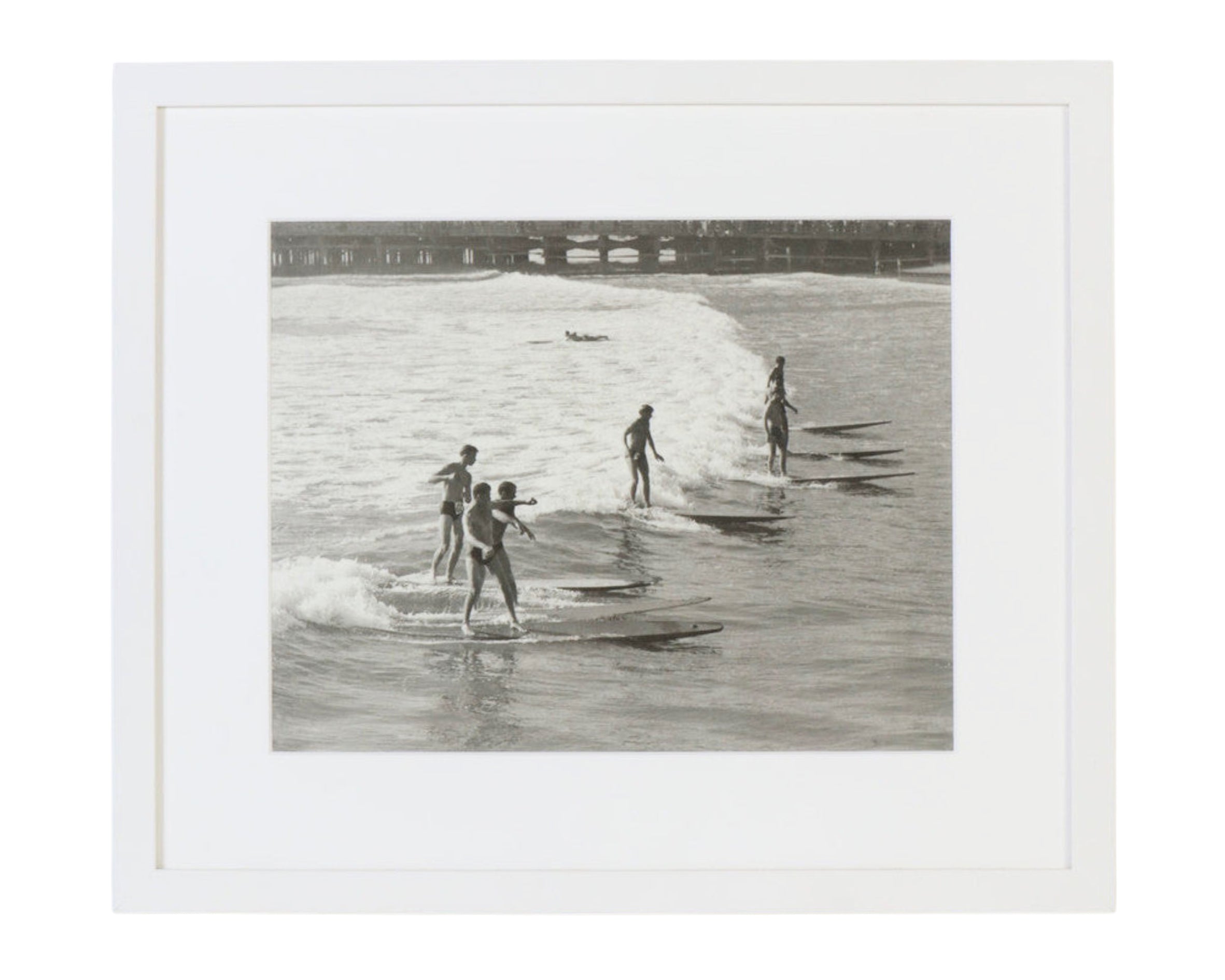 Archival Surf Photo Long Beach Lifeguard Competition Race Long Beach 1930s 15x12 Framed