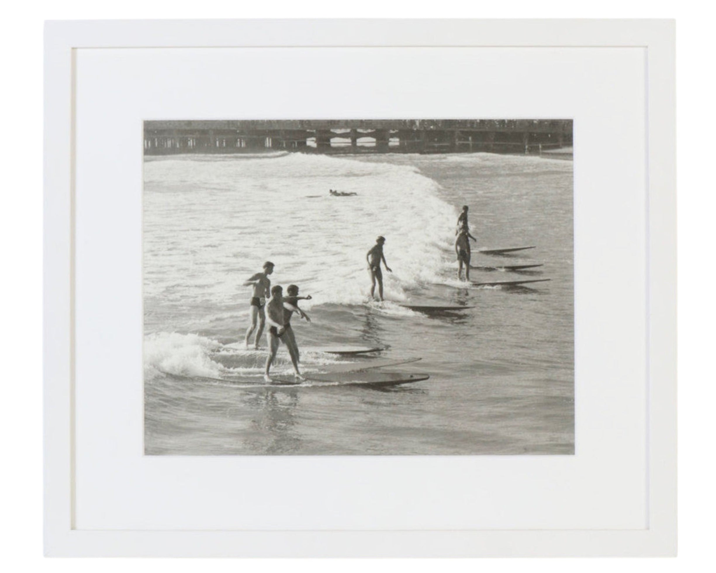 Archival Surf Photo Long Beach Lifeguard Competition Race Long Beach 1930s 15x12 Framed