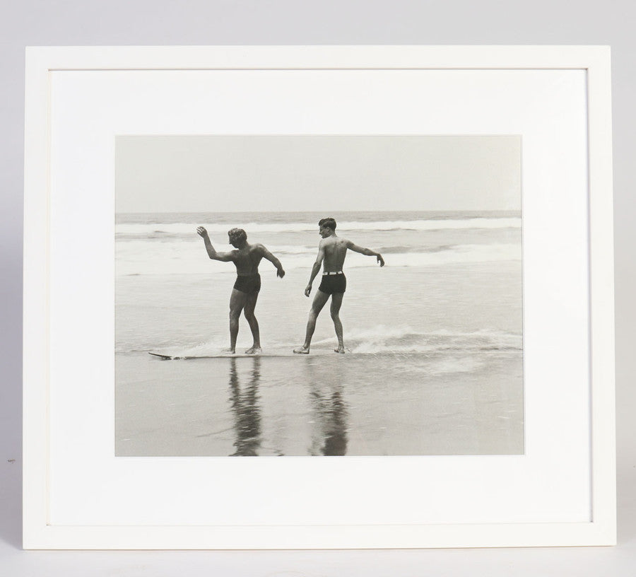 Archival Surf Photo Twin Skim Santa Monica 1930s 30.75 x 25.5 Framed