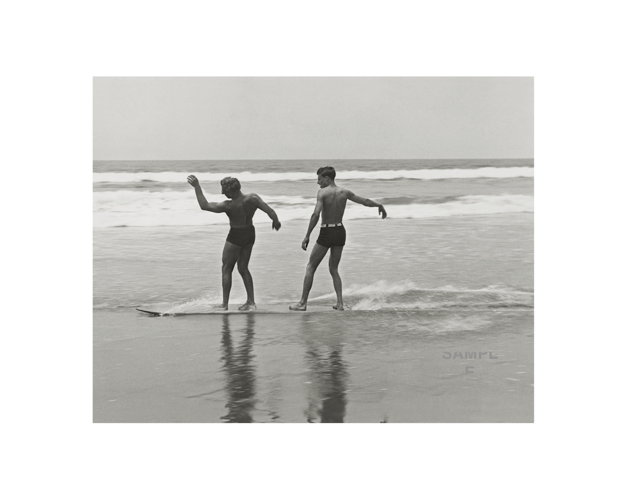 Archival Surf Photo Twin Skim Santa Monica 1930s 30.75 x 25.5