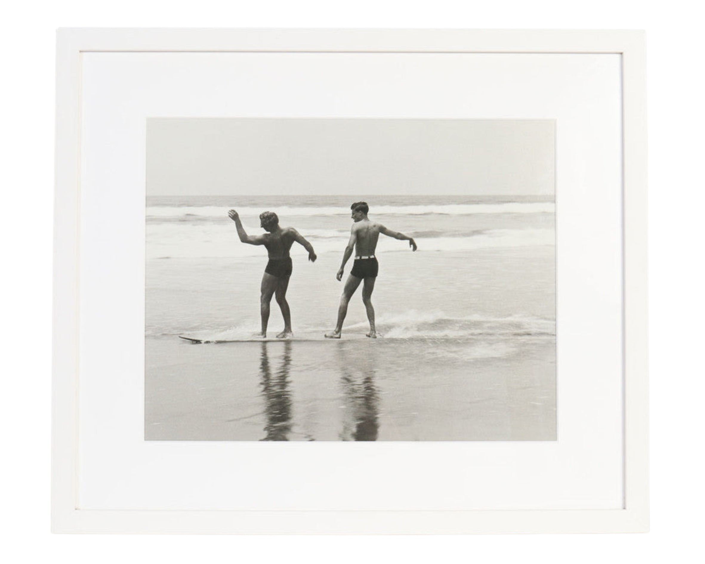 Archival Surf Photo Twin Skim Santa Monica 1930s 30.75 x 25.5 Framed